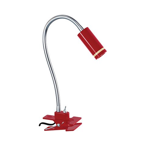Stolná LED lampa 3W s klipom - červená